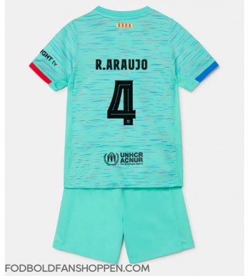 Barcelona Ronald Araujo #4 Tredjetrøje Børn 2023-24 Kortærmet (+ Korte bukser)